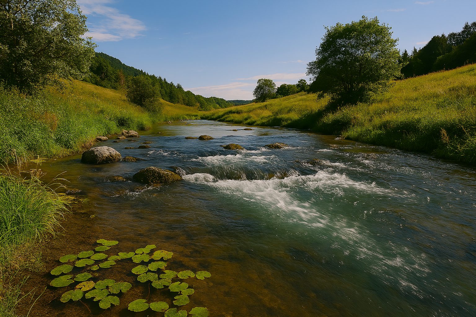 Ein frei fließender Fluss als Symbol für Befreiung und Balance